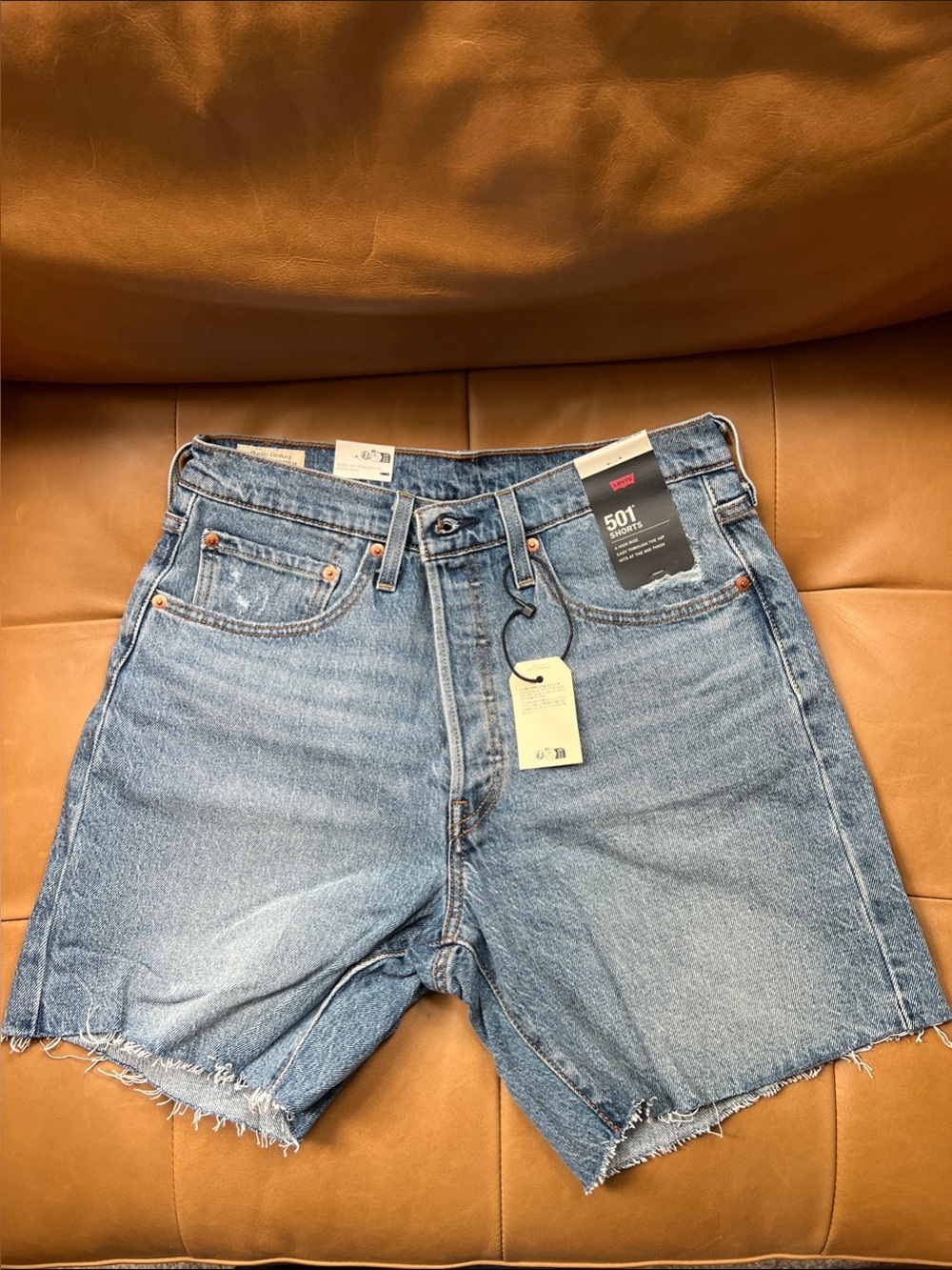 Levi's light blue denim cut-off shorts, size 30